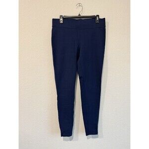 Lands' End Women's Navy Blue Starfish Leggings MId Rise Pull On Skinny Medium